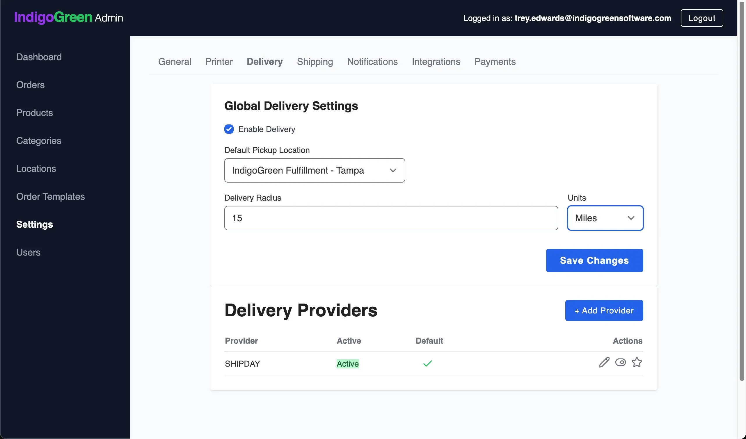 Fulfillment Settings
